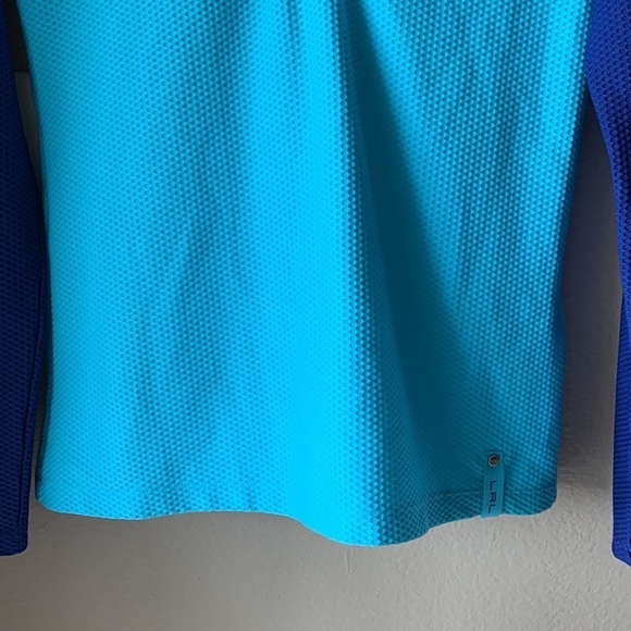 RALPH LAUREN Blue Long Sleeve Textured Half Zip Rash Guard - Picture 5 of 8